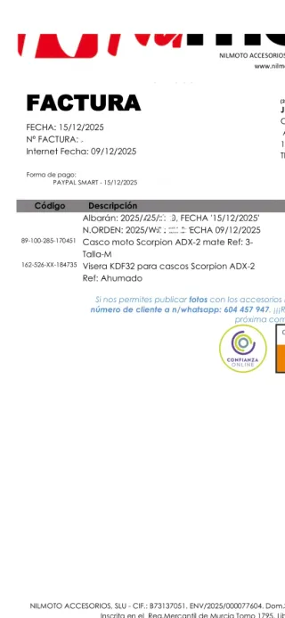 Casco Scorpion ADX-2 + pantalla ahumada