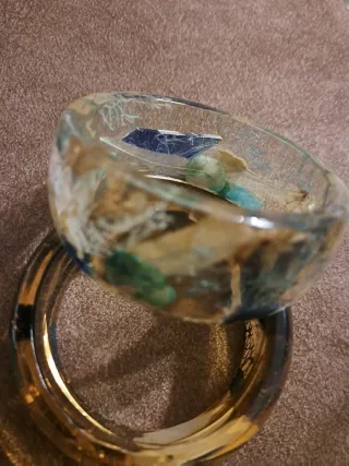 Bracciale resina fiori blu multicolore