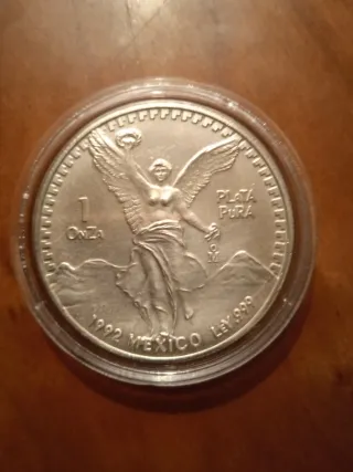 Moneda Plata Pura 1 Onza Mexico 1992