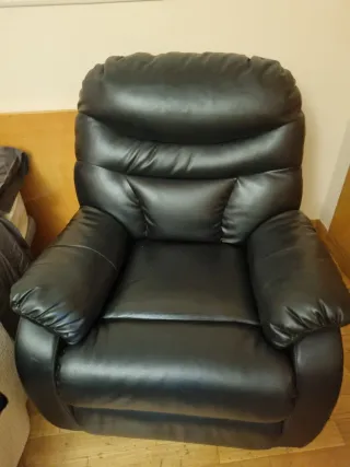 Sillón Relax Negro Piel Sintética