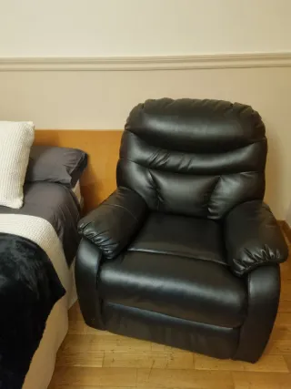 Sillón Relax Negro Piel Sintética