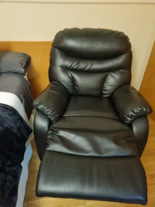 Sillón Relax Negro Piel Sintética