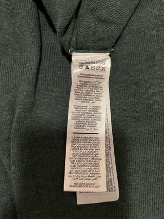 Jersey Cortefiel Verde Talla L 5% Cashmere