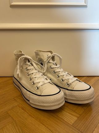 Converse All Star Plataforma Blancas 38