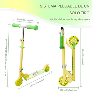 Patinete Infantil Plegable Amarillo