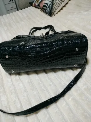 Bolso Negro Cocodrilo