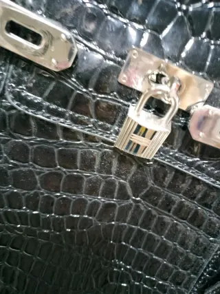 Bolso Negro Cocodrilo