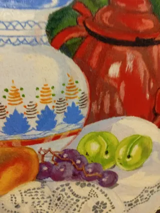 Cuadro Bodegón Marco Dorado