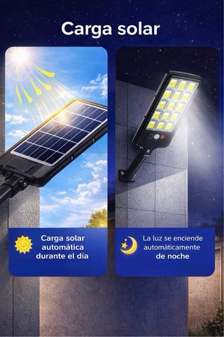 2 Farolas LED Solares con Control Remoto