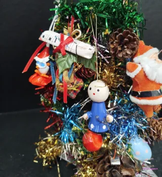 Mini árbol Navidad vintage completo