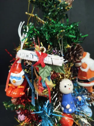 Mini árbol Navidad vintage completo