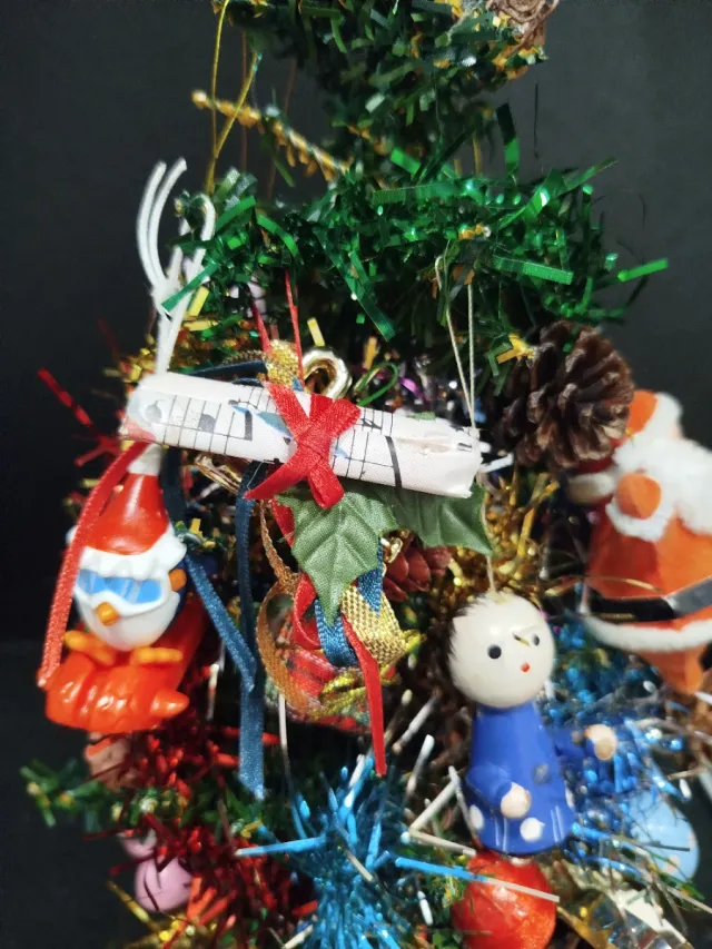 Mini árbol Navidad vintage completo