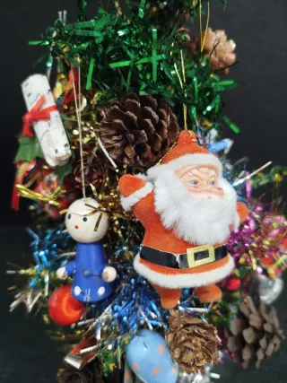 Mini árbol Navidad vintage completo