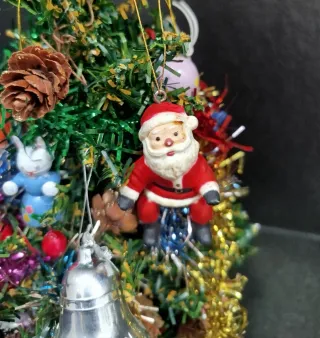 Mini árbol Navidad vintage completo