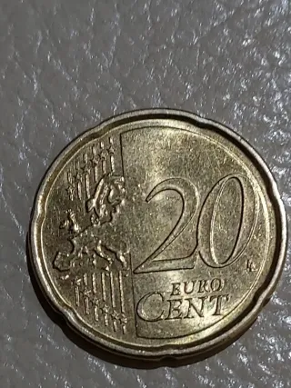 Moneda 20 céntimos euro error de acuñación