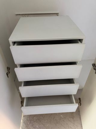 Cajonera de madera blanca 4 cajones