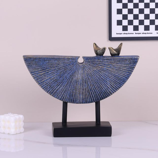 Escultura Abstracta Moderna Pájaro Dorado