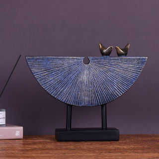 Escultura Abstracta Moderna Pájaro Dorado