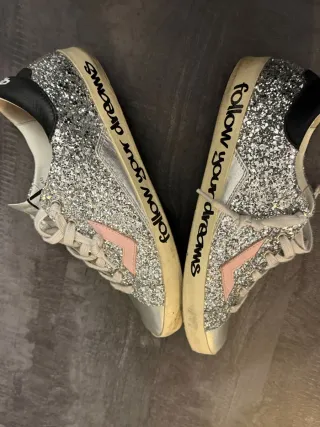 Scarpe donna glitter rosa e argento