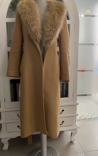 Abrigo Lana Zara Camel XL