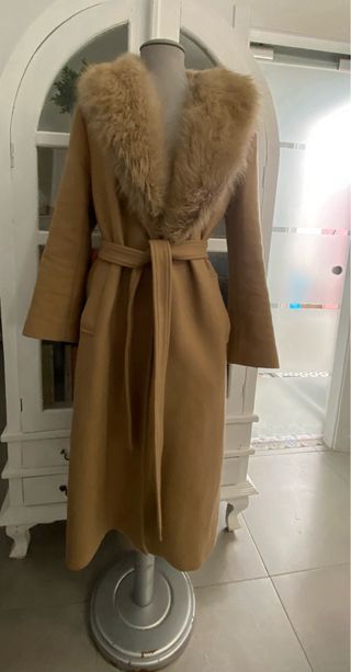 Abrigo Lana Zara Camel XL