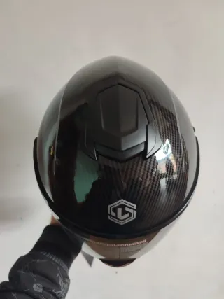 Casco integral moto S negro pintura carbono