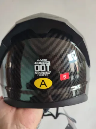 Casco integral moto S negro pintura carbono
