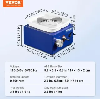Torno Cerámica VEVOR 30W 6.5 + Accesorios