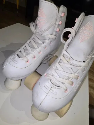 Patines Oxelo 4 Ruedas Blancos y Rosas talla 34 35