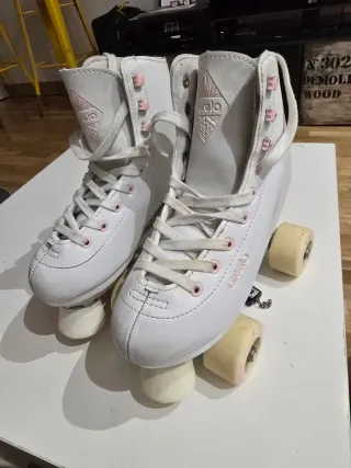 Patines Oxelo 4 Ruedas Blancos y Rosas talla 34 35