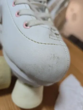 Patines Oxelo 4 Ruedas Blancos y Rosas talla 34 35