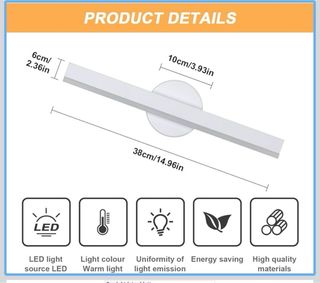 Lámpara LED Baño Rotativa Blanca