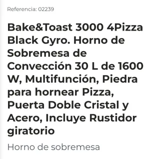 Horno de sobremesa Cecotec Bake&Toast