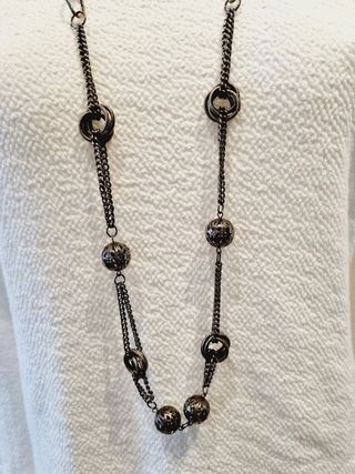 Collar largo metal cobrizo de calidad con anillas