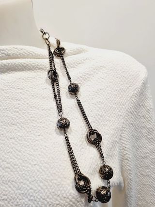 Collar largo metal cobrizo de calidad con anillas