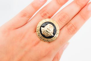 Anillo Oro 18K Estilo Versace Medusa
