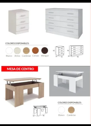 Mesitas de noche madera y blancas