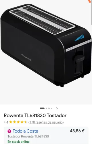 Tostador Rowenta TL681830 Negro
