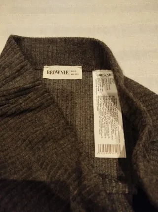 Falda larga marrón acanalada