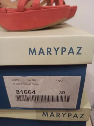 Sandalias Marypaz tacón y plataforma rojo 39