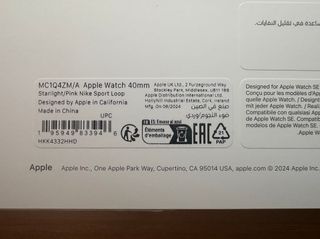 Apple X Nike 40mm. Starlight/Pink Sport Loop