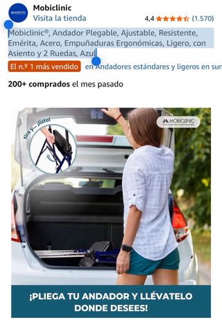 Andador Plegable Mobiclinic Azul