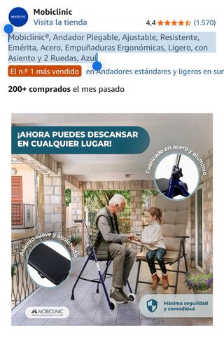 Andador Plegable Mobiclinic Azul