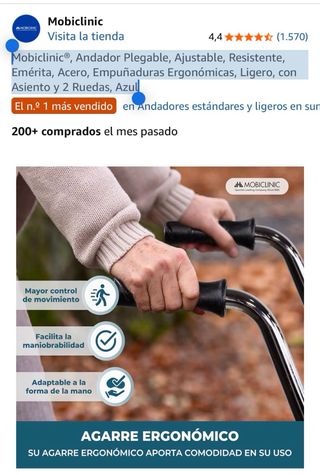 Andador Plegable Mobiclinic Azul