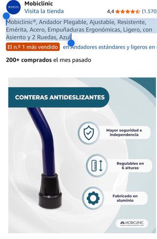 Andador Plegable Mobiclinic Azul