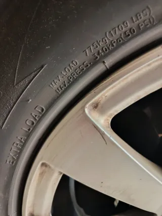 4 Llantas 16 con Neumáticos 225/55 R16 año 2024.