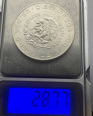 10 Pesos 1956, Estados Unidos Mexicanos, Hidalgo