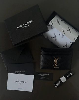 Portacarte Saint Laurent Nero Oro