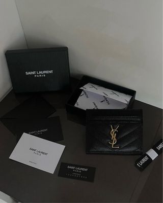 Portacarte Saint Laurent Nero Oro