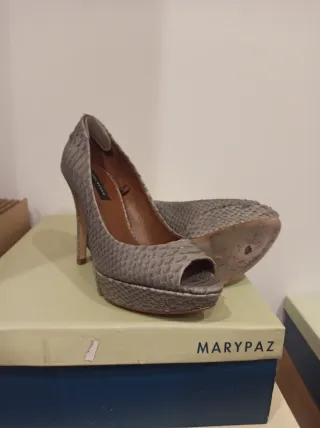 Zapatos tacón plataforma MARYPAZ grises